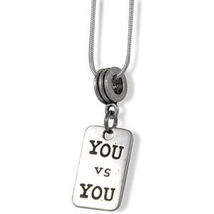 You vs You Inspirational Fitness Gym Charm Necklace